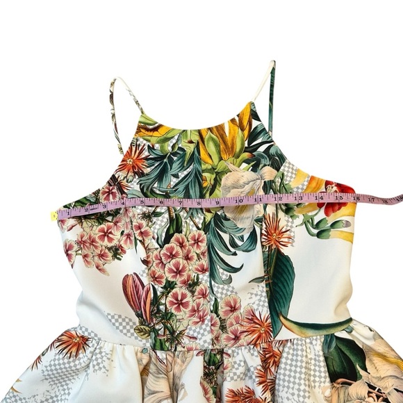 Anthropologie Cameo Dahlia floral peplum top size XS party cocktail scuba knit - Picture 6 of 7